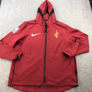 Cleveland Cavaliers Hoodie Mens 3XL Red Maroon Full Zip Hood Mesh Nike Dri Fit * - Picture 1 of 16