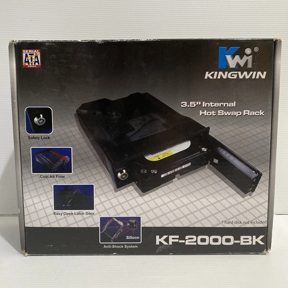 KINGWIN 3.5" INTERNAL HOT SWAP RACK KF-2000-BK Safety Lock Free Postage In Aus - Image 1 of 4