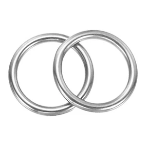 2" Metal 0 Rings, Welded Ring Buckles for Purse, Belts, Dog Collars, 2Pcs - Picture 1 of 5
