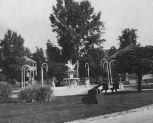 Vintage 1920er 1930er Foto Washington DC Capitol Grounds Fountain Black & White - Bild 1 von 3