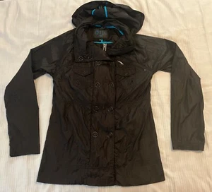 Hurley Disney Tron Legacy Double Breasted Hooded Black Jacket XS Extra Small - Picture 1 of 7