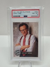 Larry King 1991 Pro Set Platinum 292 NHL Capitals Celebrity Captain CNN PSA 8 
