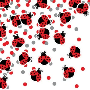Ladybug Red & Silver Fancy Pack of Lady bug Fancy Printed Confetti Party (14g) - Picture 1 of 3