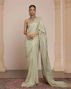 Bollywood Designer Party Wear Sarees, Indian Wedding Saree, Design Saree Blouse - Picture 1 of 27