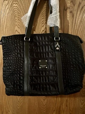 Henri Bendel Black Croc Quilted Tote New - Image 1 of 4