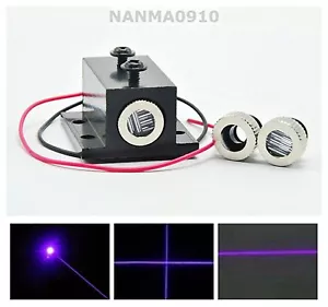3in1 Dot/Line/Cross Focusable 405nm 10mW Violet Blue Laser Module w Heatsink - Picture 1 of 11