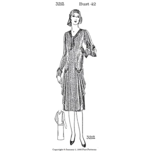 Past Patterns 3212 - Mid 1920s Slip-On V-neck Dress Sewing Pattern bust 42" - Picture 1 of 3