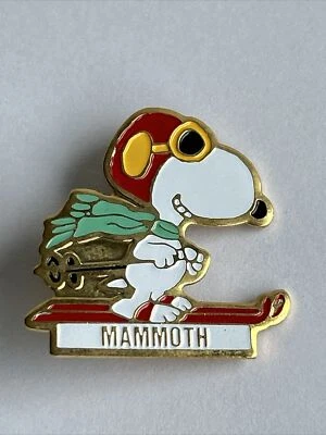 Vintage Ski Pin Mammoth Snoopy Flying Ace 1 - 1/8"  Tall Metal Never Used Schulz - Image 1 of 4