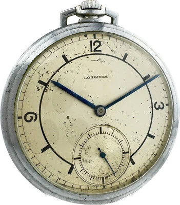 Reloj Bolsillo Longines Vintage 1945 Segunda Guerra Mundial Militar 15 Joyas Cuerda Manual 37.9 Raro Foto 1 de 4
