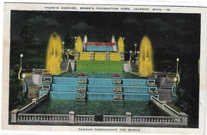 Postal de colección - Spark's Cascade, Spark's Foundation Park, Jackson, Michigan - Imagen 1 de 2