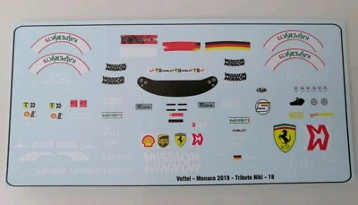 Ferrari SF90 Sebastian Vettel "Monaco GP - Figure Decals, Niki Lauda " 2019 1/18 - Bild 1 von 2