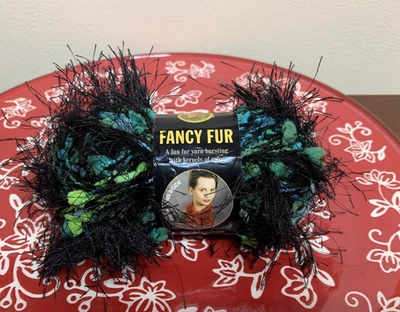 New Discontinued Lion Brand Yarn Fancy Fur Eyelash Yarn Stormy Sea # 257 - Image 1 of 3