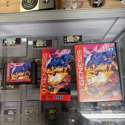 Disney's Aladdin (Sega Genesis, 1993) Complete CIB Tested - Image 1 of 4