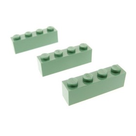 3x LEGO Construction Stone 1x4 Sand Green Basic Harry Potter 10217 3450 4517505