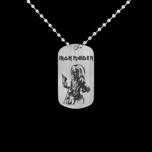 Iron Maiden Inspired Dog Tag Pendant | Stainless Steel Necklace | Heavy Metal - Picture 1 of 1