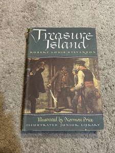 Treasure Island by Robert Louis Stevenson 1947 Illustrated Junior Library HCDJ - Imagen 1 de 4