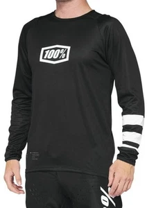100% Youth R-Core Long Sleeve Jersey Youth L Black/White 40008-00006 Large - Picture 1 of 3