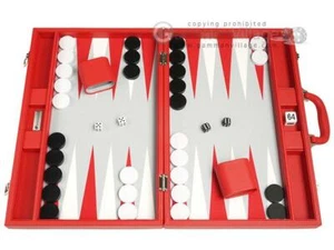 Juego de backgammon premium de 19 pulgadas - mesa roja, juegos de backgammon - Imagen 1 de 9
