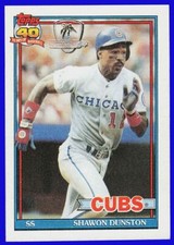 1991 Topps Desert Shield Shawon Dunston Chicago Cubs #765