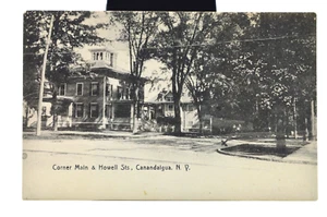 c1907 - Corner Main & Howell Street, Canandaigua, NY - antike Postkarte - UDB - Bild 1 von 2