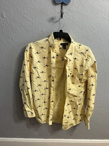 Ivy Crew Button Up Shirt Men Large Yellow Long Sleeve - Picture 1 of 6