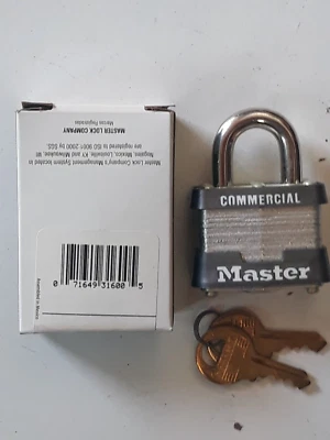 master lock 3, 1-9/16in (40mm) Wide Laminated Steel Pin Tumbler Padlock - Image 1 of 2