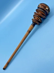 Mexican Molinillo Hand Carved Wood Hot Chocolate Whisk Hand Frother Stirrer VTG - Picture 1 of 14