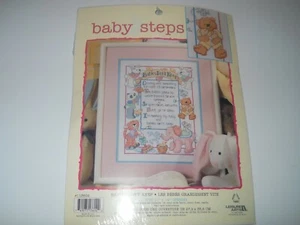 Leisure Arts Baby Steps Counted Cross Stitch Kit Animals Bear Elephant Bunny NEW - Picture 1 of 2