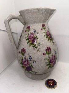 Rare China Blue Fine Porcelain Exclusively For Seymour Mann 12" Pitcher Flowers - Picture 1 of 6