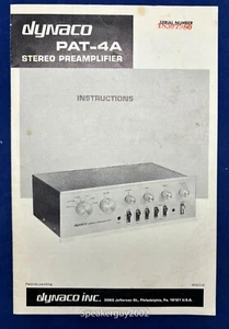 Original Dynaco PAT-4A / Instruction Manual -- #1 - Picture 1 of 1