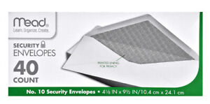 Mead Security Privacy Envelopes, No. 10, 4-1/8" x 9-1/2" (40 Count)