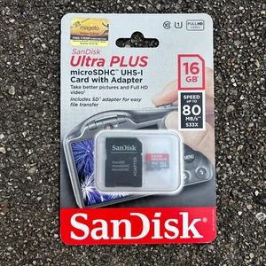 SanDisk 16GB Ultra Plus Micro SDHC UHS-1 Card with Adapter speed 98 MB/s-653X - Picture 1 of 2