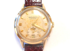 Vintage Early 14K & S.S. Movado Calendoplan Bumper Movement Wrist Watch