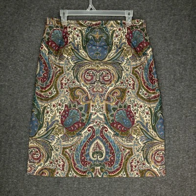 Falda vintage hecha a mano hasta la rodilla 33" cintura para mujer 12-14 cachemir doble abertura Foto 1 de 4