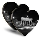 2x Heart MDF Coasters - BW - Brandenburg Gate Berlin  #38942