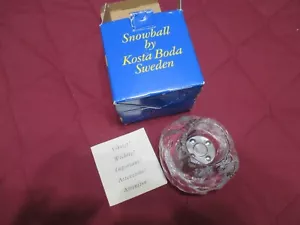 Vintage Orrefors Kosta Boda Snowball Votive Sweden Mint in Original Box - Picture 1 of 4