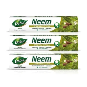 Dabur Herbal Neem Toothpaste Yellow Teeth, Bad Breath No Added Flourides 600gm - Picture 1 of 10