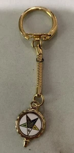 Vintage OES Order of the Eastern Star Keychain Mason Masonic Patron Gold Tone - Picture 1 of 7