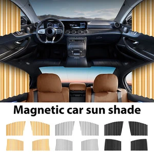 Car Retractable Curtain UV Protection Side Windshield Visor Magnetic Shade Gold - Picture 1 of 12