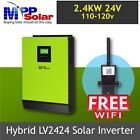 2.4kw 24v 110v Hybrid MPP Solar Inverter 80A MPPT 60A battery charger plus WIFI