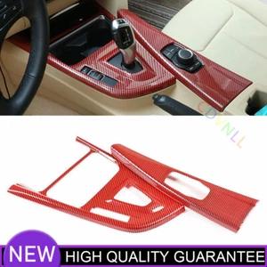 Panel de cambio de control central de fibra de carbono rojo decoración para BMW Serie 3 4 GT 13-2019 - Imagen 1 de 5