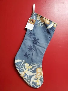 Christmas Stocking Handmade Fully Lined 20" Tropical Hawaiian Upcycled Fabric - Picture 1 of 8