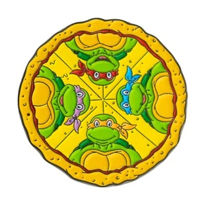 TMNT all 4 Turtles Pizza Pin Brooch Label Classic Cartoon Style - Picture 1 of 5