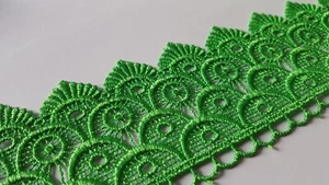 Guipur Venecia encaje borde verde para coser disfraces artesanales decoración... - Imagen 1 de 11