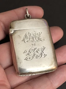 (D&L) Antique Sterling Silver  Vesta Case, Birmingham, 25.6 Grams  1898 - Picture 1 of 5
