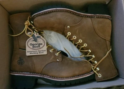 Bota Georgia Impermeable Aislada Puntera de Acero Bota Marrón Para Hombre Talla 8 M  Foto 1 de 4