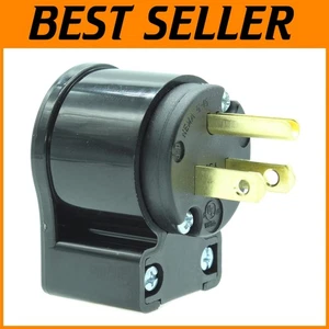 Commercial Grade 15A 125V Right Angle Extension Plug - 10-Pack Black Connectors - Picture 1 of 8