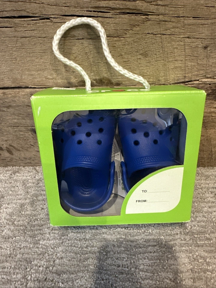 Crocs Littles Clog Toddler Size 2/3 - Blue Bolt New In Gift Box Baby Shoes - Image 1 of 4