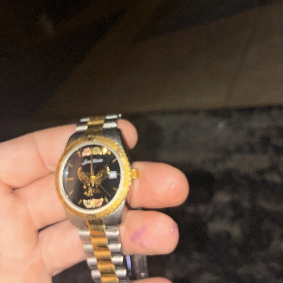 Landstrom's Black Hills Gold Men's Eagle adjustable metal link band watch - Image 1 of 1