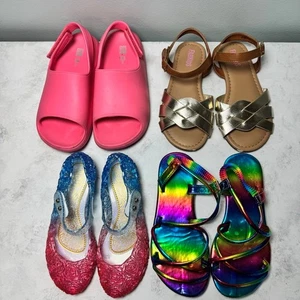 Lot of 4 Girl’s size 13 to Youth 1 Sandals, Slides, Jellies - Picture 1 of 2